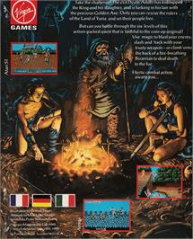 Box back cover for Golden Axe on the Amstrad CPC.