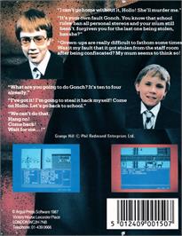 Box back cover for Grange Hill on the Amstrad CPC.
