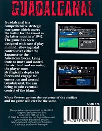 Box back cover for Guadalcanal on the Amstrad CPC.