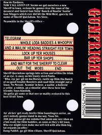 Box back cover for Gunfright on the Amstrad CPC.