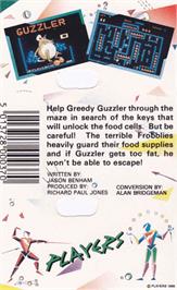Box back cover for Guzzler on the Amstrad CPC.