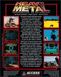 Box back cover for Heavy Metal on the Amstrad CPC.