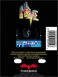 Box back cover for Hive on the Amstrad CPC.