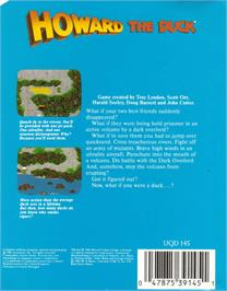 Box back cover for Howard the Duck on the Amstrad CPC.