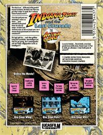Box back cover for Indiana Jones and the Last Crusade: The Action Game on the Amstrad CPC.