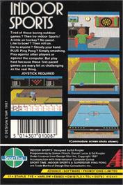 Box back cover for Indoor Sports on the Amstrad CPC.