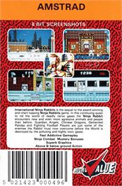 Box back cover for International Ninja Rabbits on the Amstrad CPC.