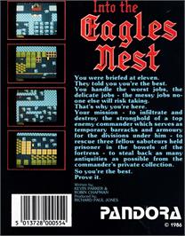 Box back cover for Into the Eagle's Nest on the Amstrad CPC.