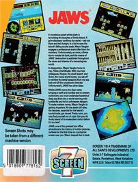 Box back cover for Jaws on the Amstrad CPC.