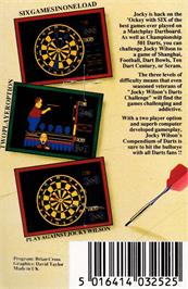 Box back cover for Jocky Wilson's Compendium of Darts on the Amstrad CPC.