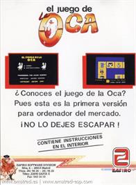 Box back cover for Juego De La Oca, El on the Amstrad CPC.