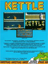 Box back cover for Kettle on the Amstrad CPC.