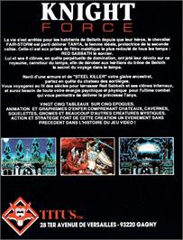 Box back cover for Knight Force on the Amstrad CPC.