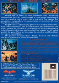Box back cover for Knight Orc on the Amstrad CPC.