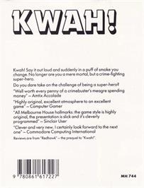 Box back cover for Kwah! on the Amstrad CPC.