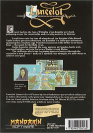 Box back cover for Lancelot on the Amstrad CPC.