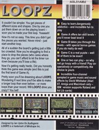 Box back cover for Loopz on the Amstrad CPC.