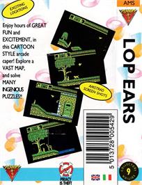 Box back cover for Lop Ears on the Amstrad CPC.