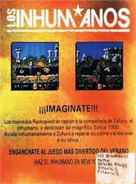 Box back cover for Los Inhumanos on the Amstrad CPC.