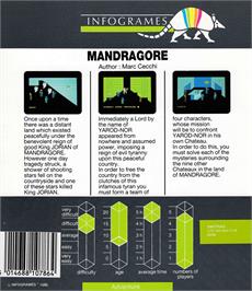 Box back cover for Mandragore on the Amstrad CPC.