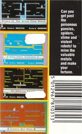 Box back cover for Manic Miner on the Amstrad CPC.