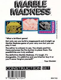 Box back cover for Marble Madness Construction Set on the Amstrad CPC.