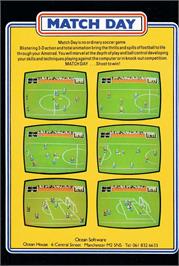 Box back cover for Match Day on the Amstrad CPC.