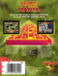 Box back cover for Maze Mania on the Amstrad CPC.