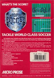 Box back cover for Microprose Soccer on the Amstrad CPC.