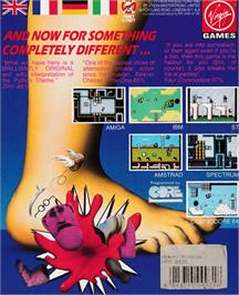 Box back cover for Monty Python's Flying Circus on the Amstrad CPC.