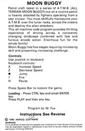 Box back cover for Moon Buggy on the Amstrad CPC.