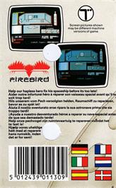 Box back cover for Muggins The Spaceman on the Amstrad CPC.