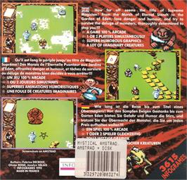 Box back cover for Mystical on the Amstrad CPC.