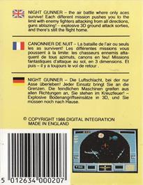 Box back cover for Night Gunner on the Amstrad CPC.