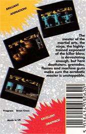 Box back cover for Ninja Commando on the Amstrad CPC.