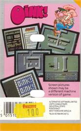 Box back cover for Oink! on the Amstrad CPC.