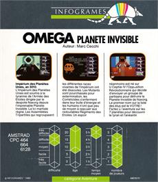Box back cover for Omega Planete Invisible on the Amstrad CPC.