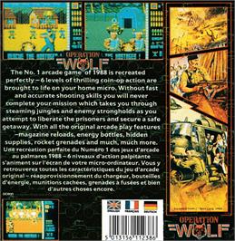 Box back cover for Operation Wolf on the Amstrad CPC.