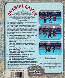 Box back cover for Oriental Games on the Amstrad CPC.