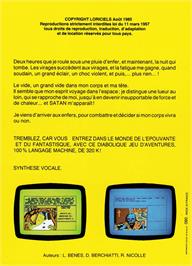 Box back cover for Orphée - Le Voyage Aux Enfers on the Amstrad CPC.