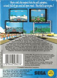 Box back cover for Out Run on the Amstrad CPC.