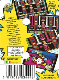Box back cover for Panic Dizzy on the Amstrad CPC.