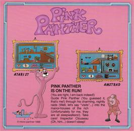 Box back cover for Pink Panther on the Amstrad CPC.