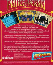 Box back cover for Prince Of Persia on the Amstrad CPC.
