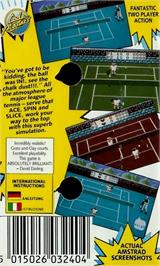 Box back cover for Pro Tennis Simulator on the Amstrad CPC.