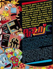 Box back cover for Puzznic on the Amstrad CPC.