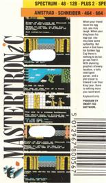 Box back cover for Quest For The Golden Eggcup, The on the Amstrad CPC.
