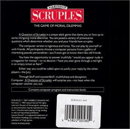 Box back cover for Question Of Scruples, A on the Amstrad CPC.