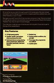 Box back cover for Rally Driver on the Amstrad CPC.