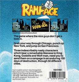 Box back cover for Rampage on the Amstrad CPC.